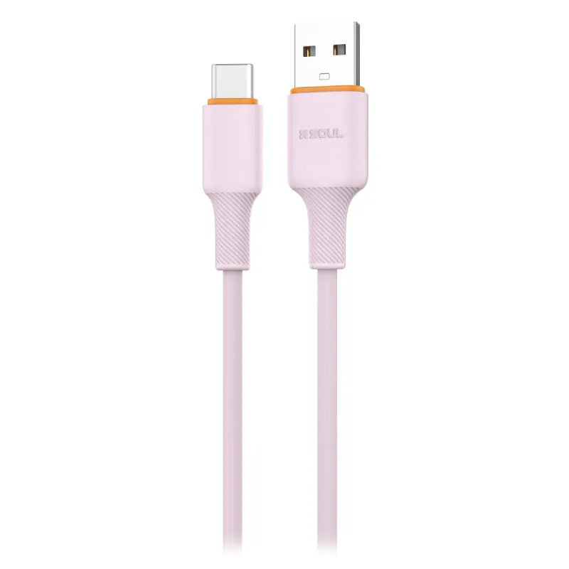 CABLE USB Tipo C SOUL SILICONA ROSA