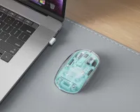 MOUSE INALAMBRICO XO-M12 RECARGABLE CELESTE — foto 2
