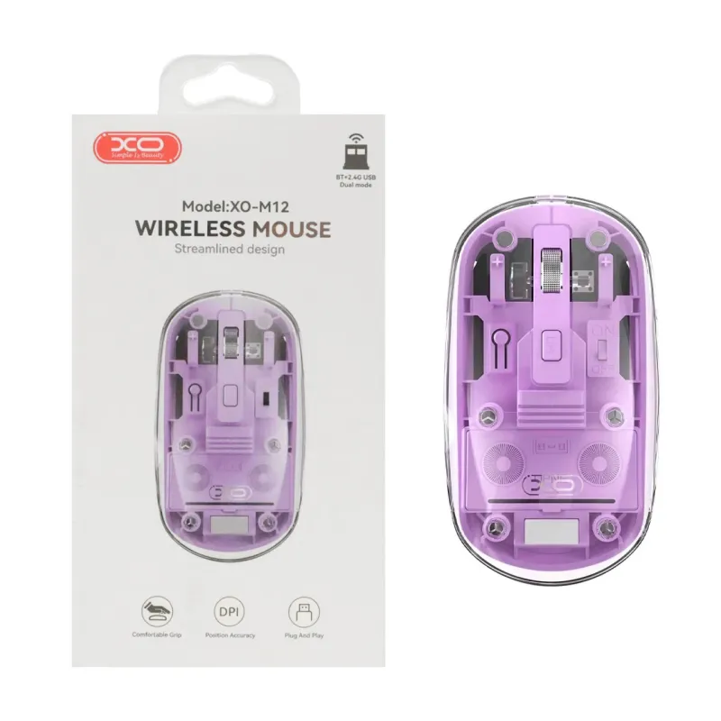 Mouse Inalámbrico XO-M12 Recargable Violeta