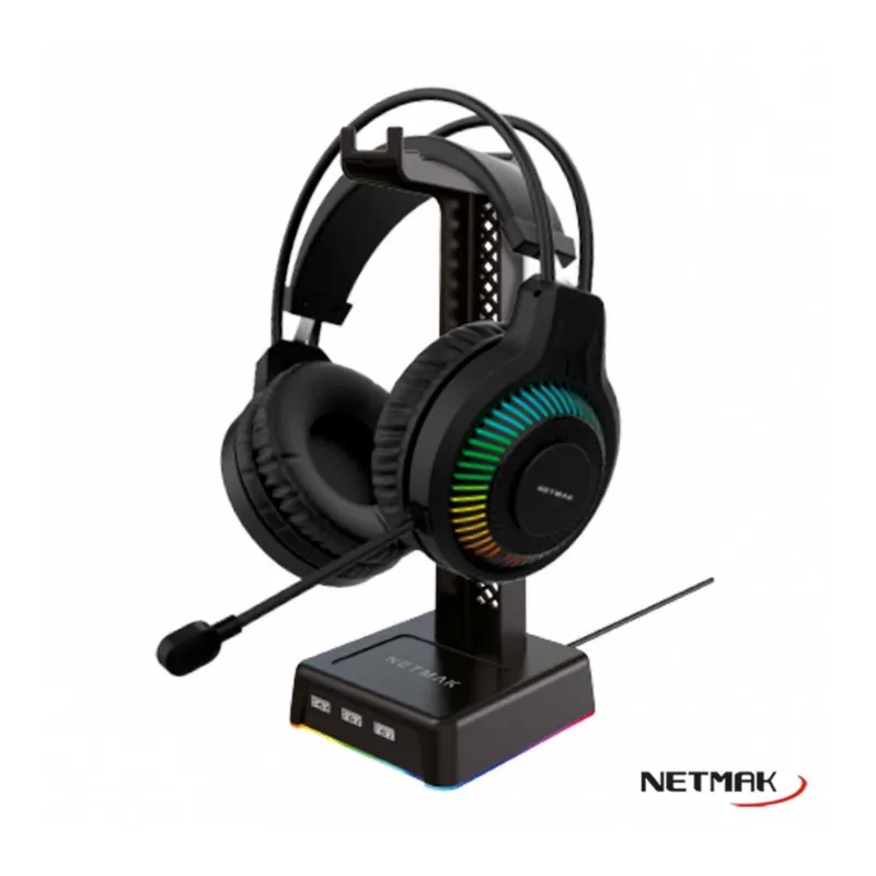 Soporte Auriculares Netmak HS430 Rgb