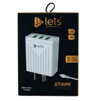 CARGADOR MICRO USB LETS BLANCO 3 USB + CABLE DESM