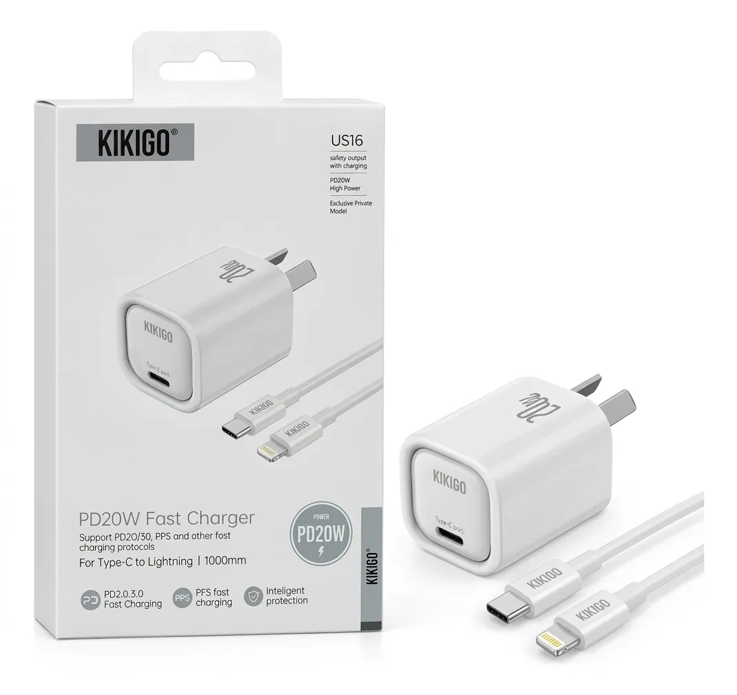 CARGADOR TIPO C A IPHONE KIKIGO 20W PD