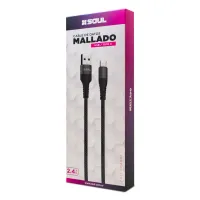 CABLE USB Tipo C SOUL MALLADO BLANCO