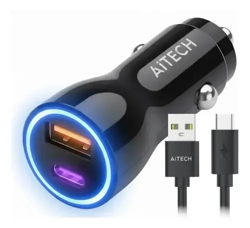 CARGADOR DE AUTO 48W AITECH TURBO USB+C