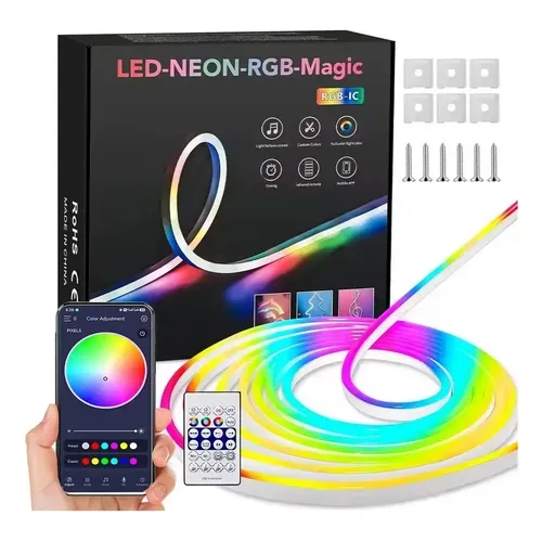 Luz Led Neon Flexible 5MTS Rgbic+Control