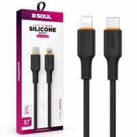 CABLE USB TC A IPHONE SOUL SILICONE 1.5MTS NEGRO