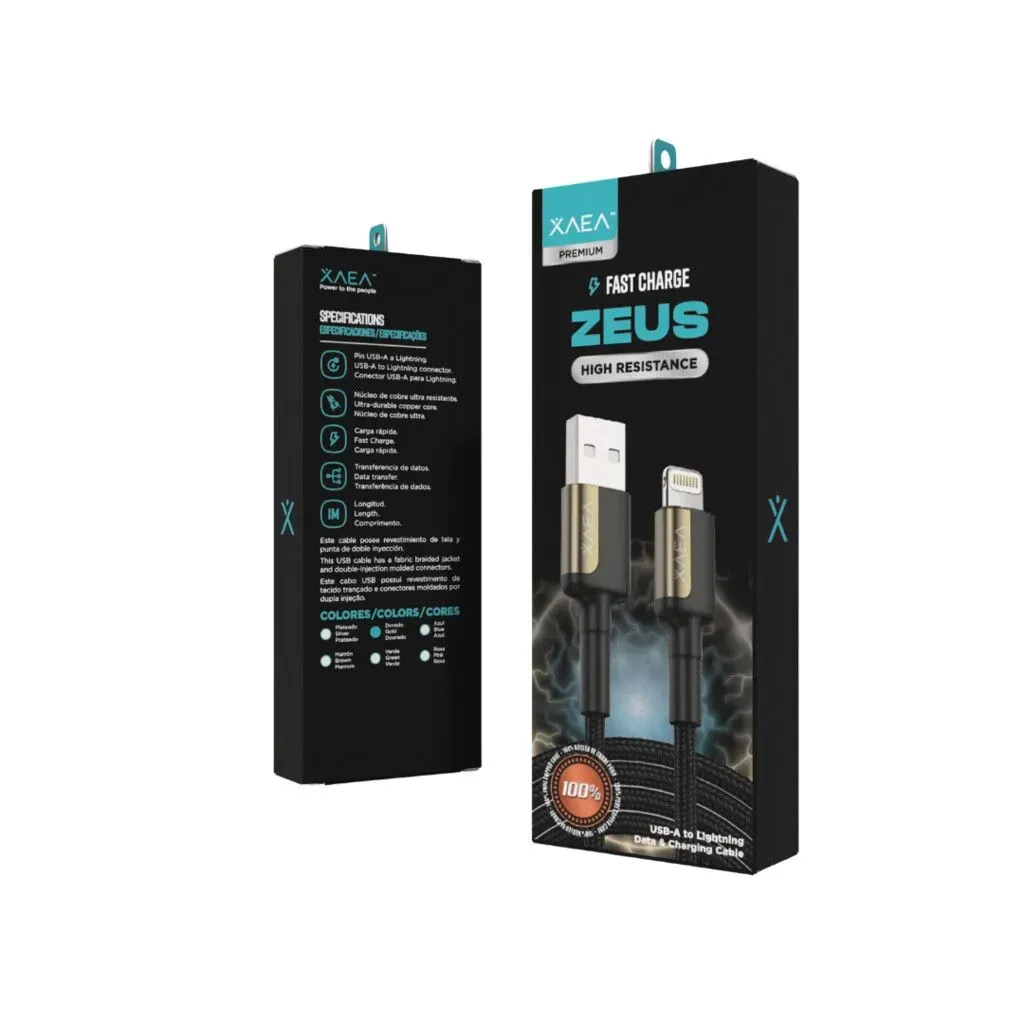 CABLE USB IPHONE ZEUS DORADO
