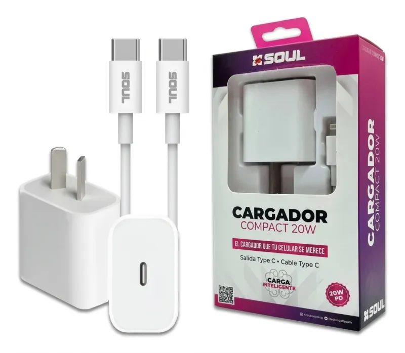 CARGADOR Tipo C A Tipo C SOUL 20W COMPACT
