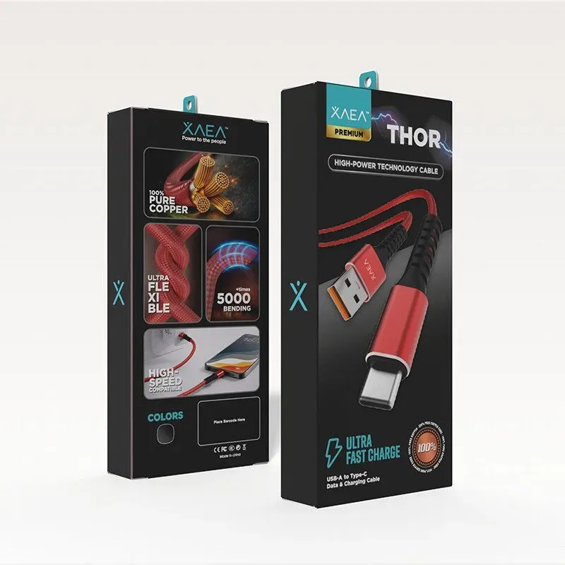 Cable Usb Tipo C Xaea Thor Rojo