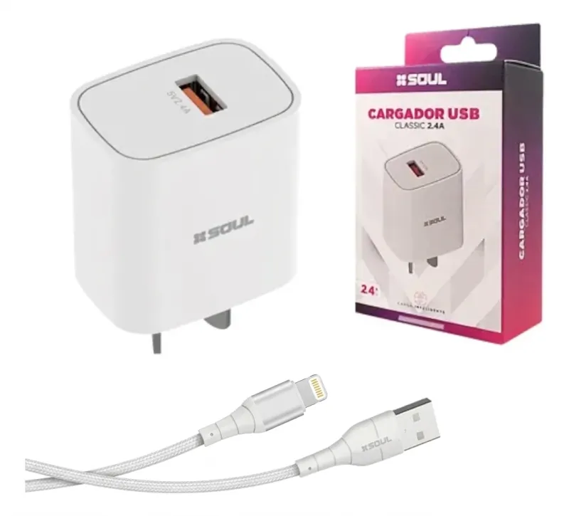 CARGADOR IPHONE SOUL CLASSIC 2.4A
