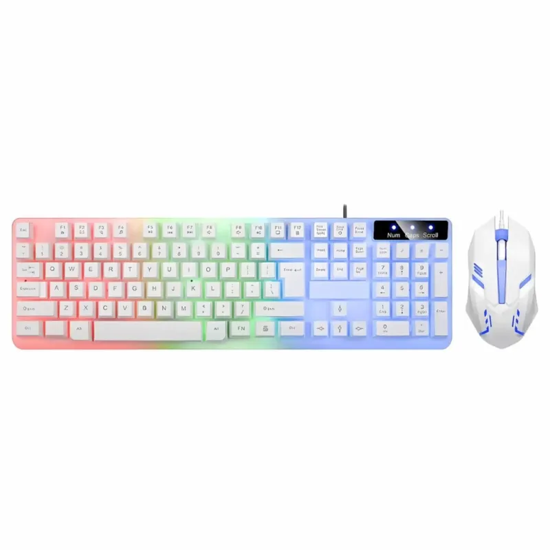 Kit Teclado Y Mouse Gamer Xaea Lumenx Blanco