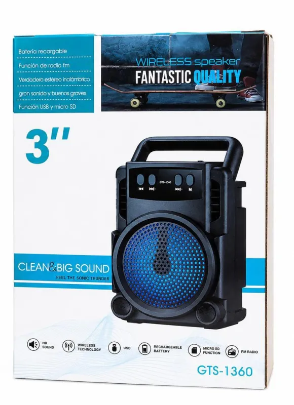 Parlante Bluetooth BT 3" Fantastic GTS-1360