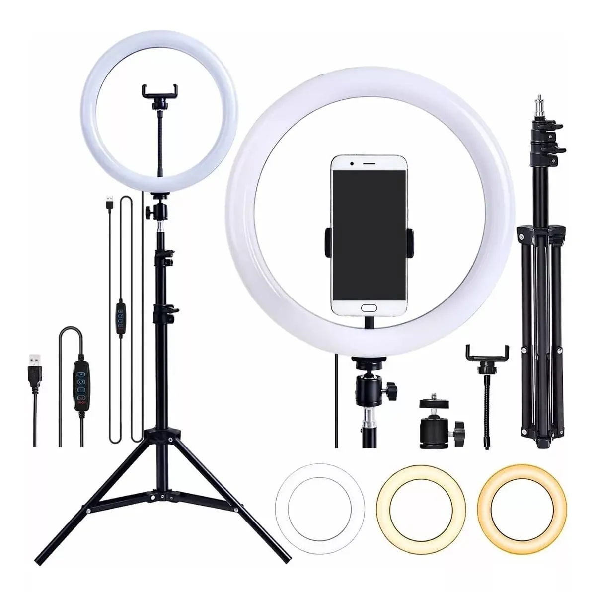 ARO DE LUZ 12" C TRIPODE JS-300W