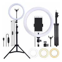 ARO DE LUZ 12" C TRIPODE JS-300W — foto 1